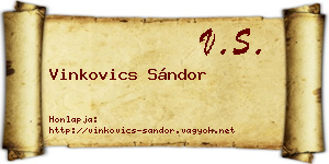 Vinkovics Sándor névjegykártya