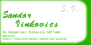 sandor vinkovics business card